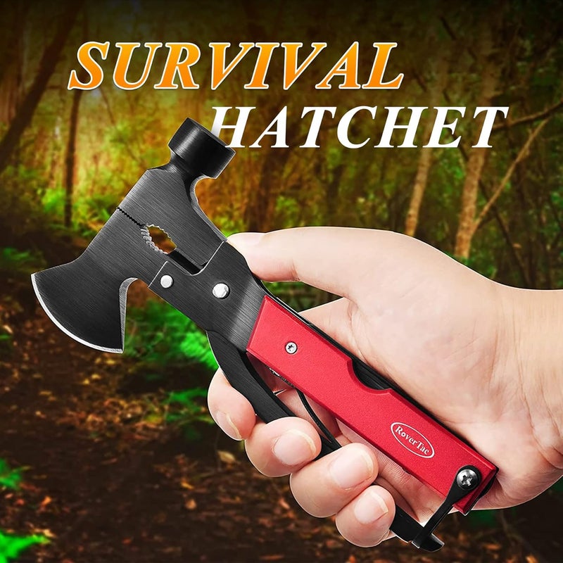 RoverTac 14-in-1 Multitool Camping Axe Hatchet – Essential Camping Gear with Knife, Hammer, Saw, Bottle Opener, Screwdriver – Multi Tool with Sheath – Gifts for Men, Dad, and Outdoor Adventures - Image 5